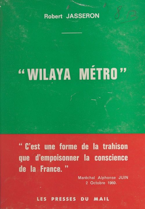 Couverture ebook de Wilaya métro, de Robert Jasseron