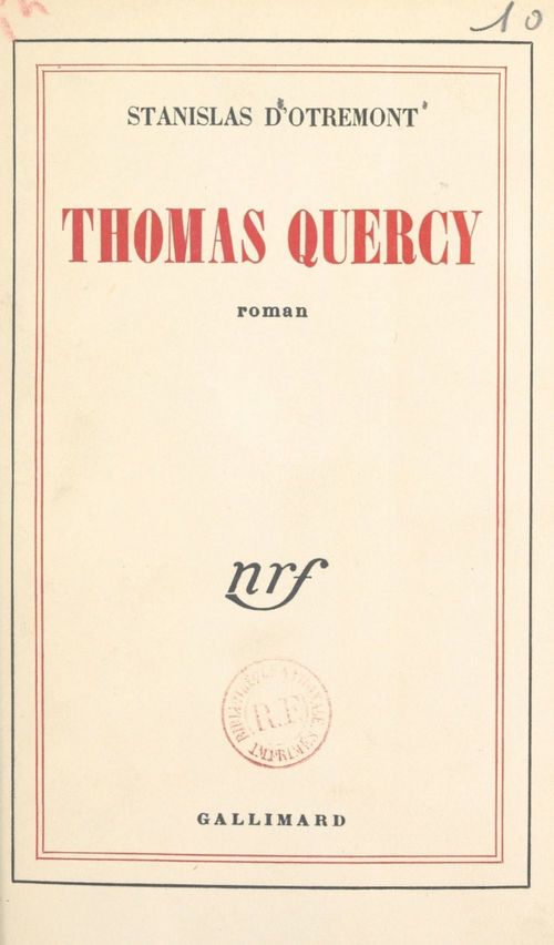 ebook cover of Thomas Quercy, by Stanislas D''Otremont