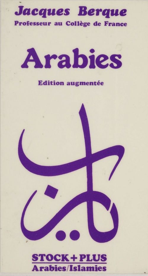 Couverture ebook de Arabies, de Berque