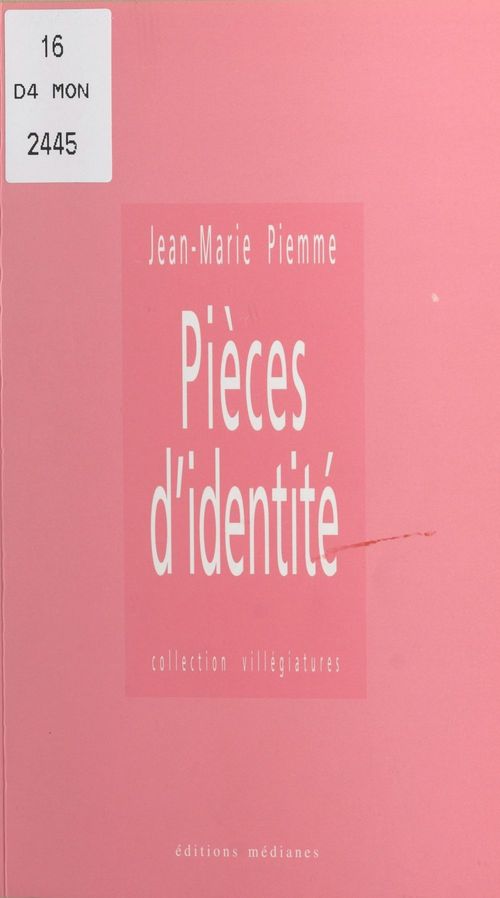 ebook cover of Pièces d'identité, by Collectif