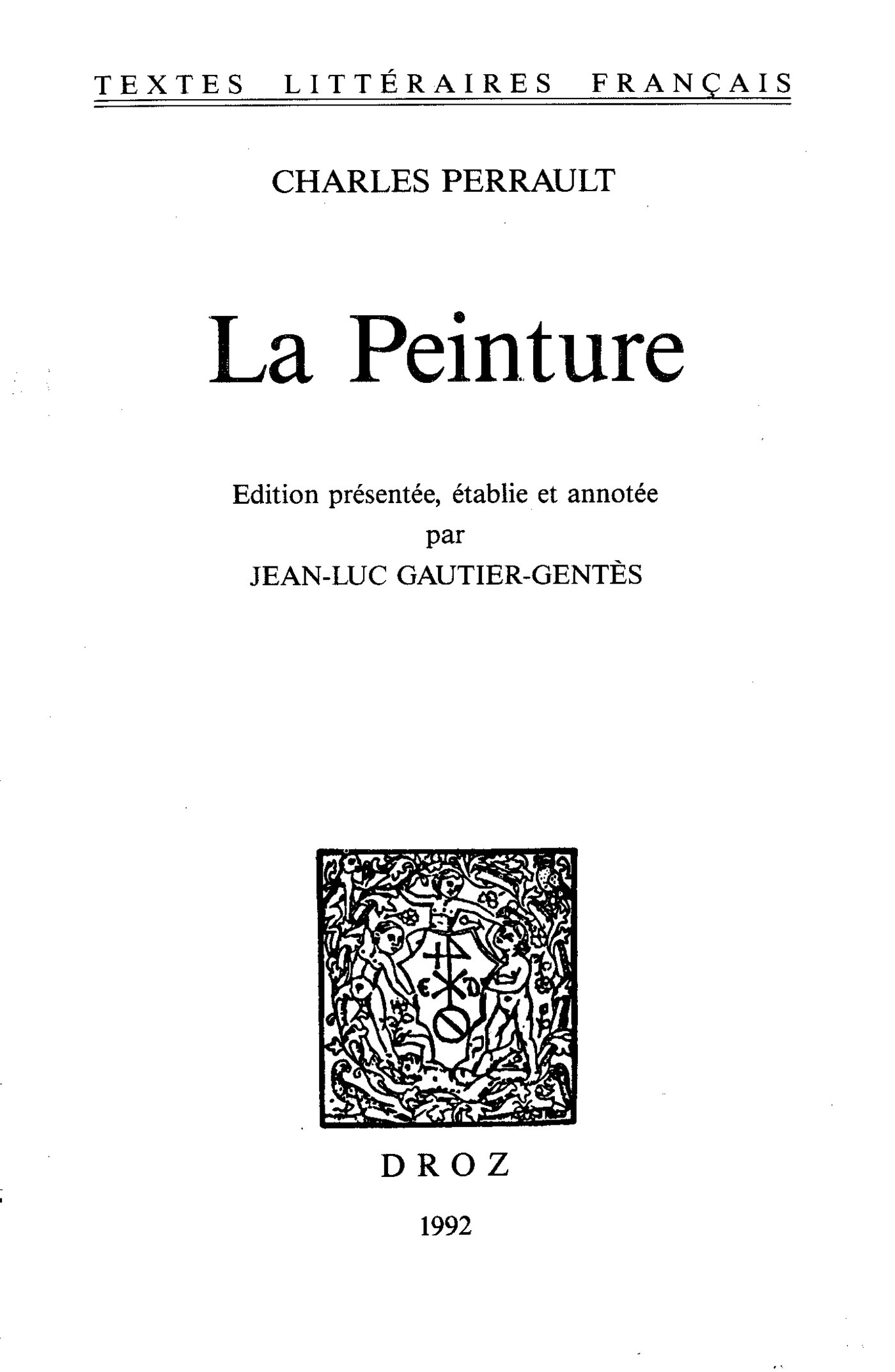 ebook cover of La Peinture, by Charles Perrault