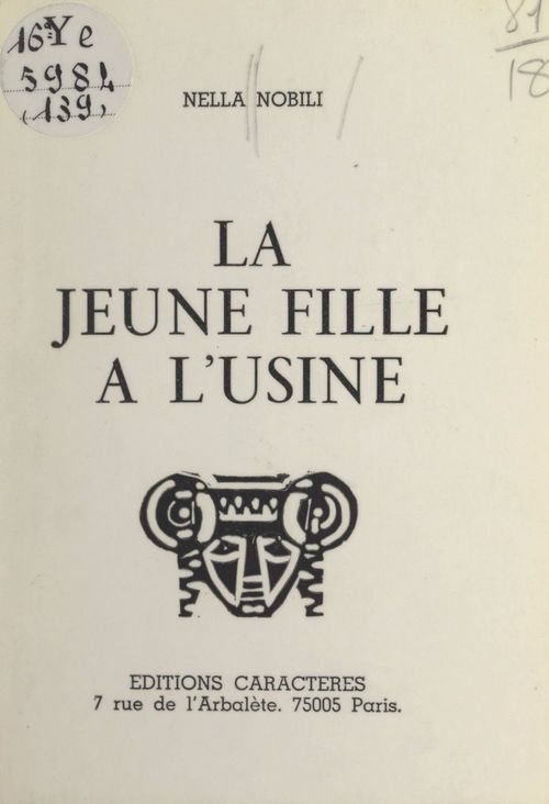 Couverture ebook de La jeune fille à l'usine, de Nella Nobili