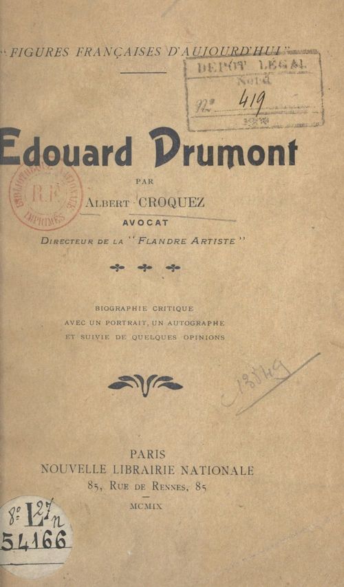 ebook cover of Édouard Drumont, by Albert Croquez