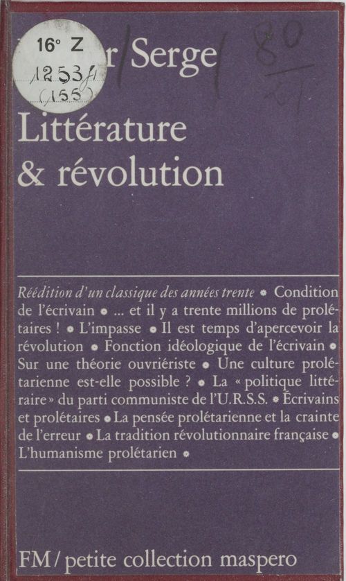 ebook cover of Littérature et révolution, by Victor Serge