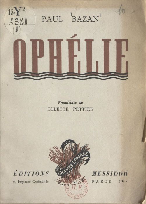 ebook cover of Ophélie, by Paul Bazan