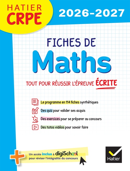 ebook cover of Hatier CRPE - Fiches de Maths - Epreuve écrite d'admissibilité - L3 et M2, by Michel Mante, Roland Charnay