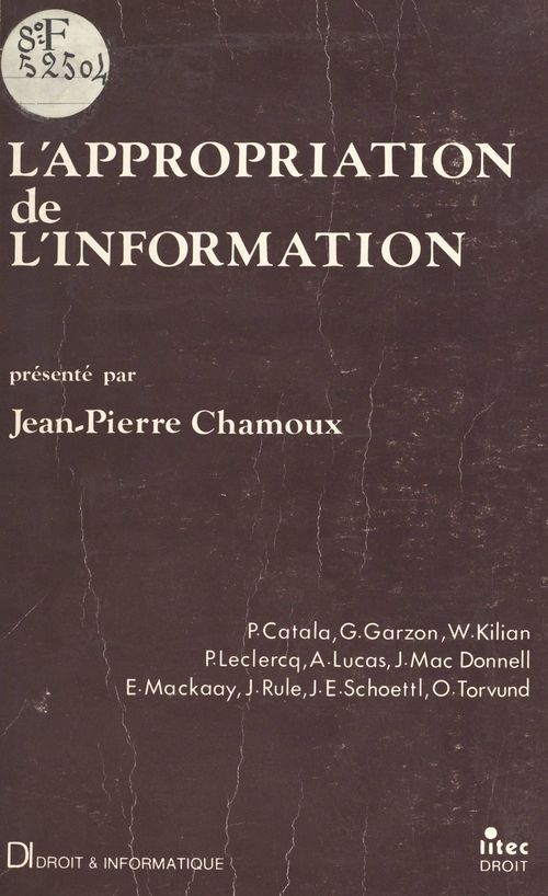 ebook cover of L'appropriation de l'information, by Jean-Pierre Chamoux