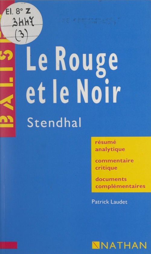 ebook cover of Le rouge et le noir, by Patrick Laudet