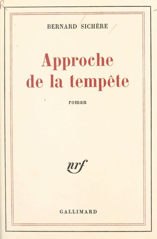 ebook cover of Approche de la tempête, by Bernard Sichère