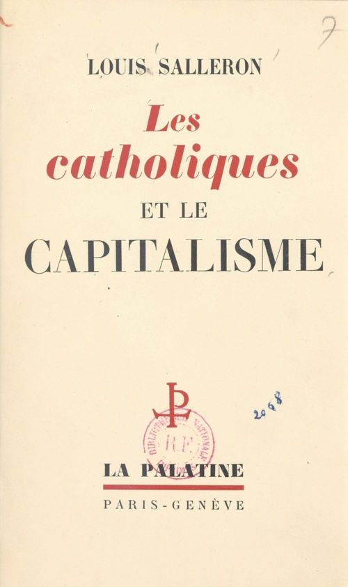 ebook cover of Les catholiques et le capitalisme, by Louis Salleron