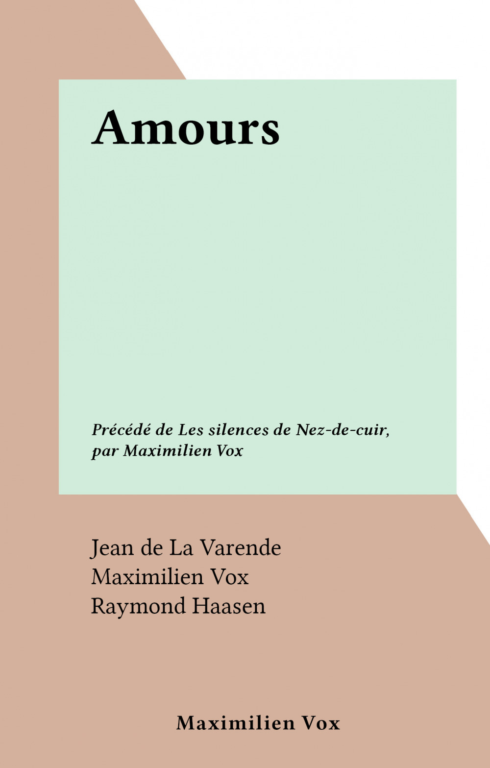 ebook cover of Amours, by Jean De La Varende, Maximilien Vox