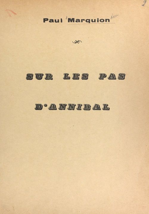 ebook cover of Sur les pas d'Annibal, by Paul Marquion