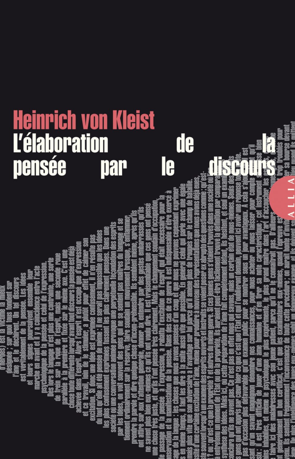 Couverture ebook de L'Elaboration de la pensée par le discours, de Heinrich von Kleist