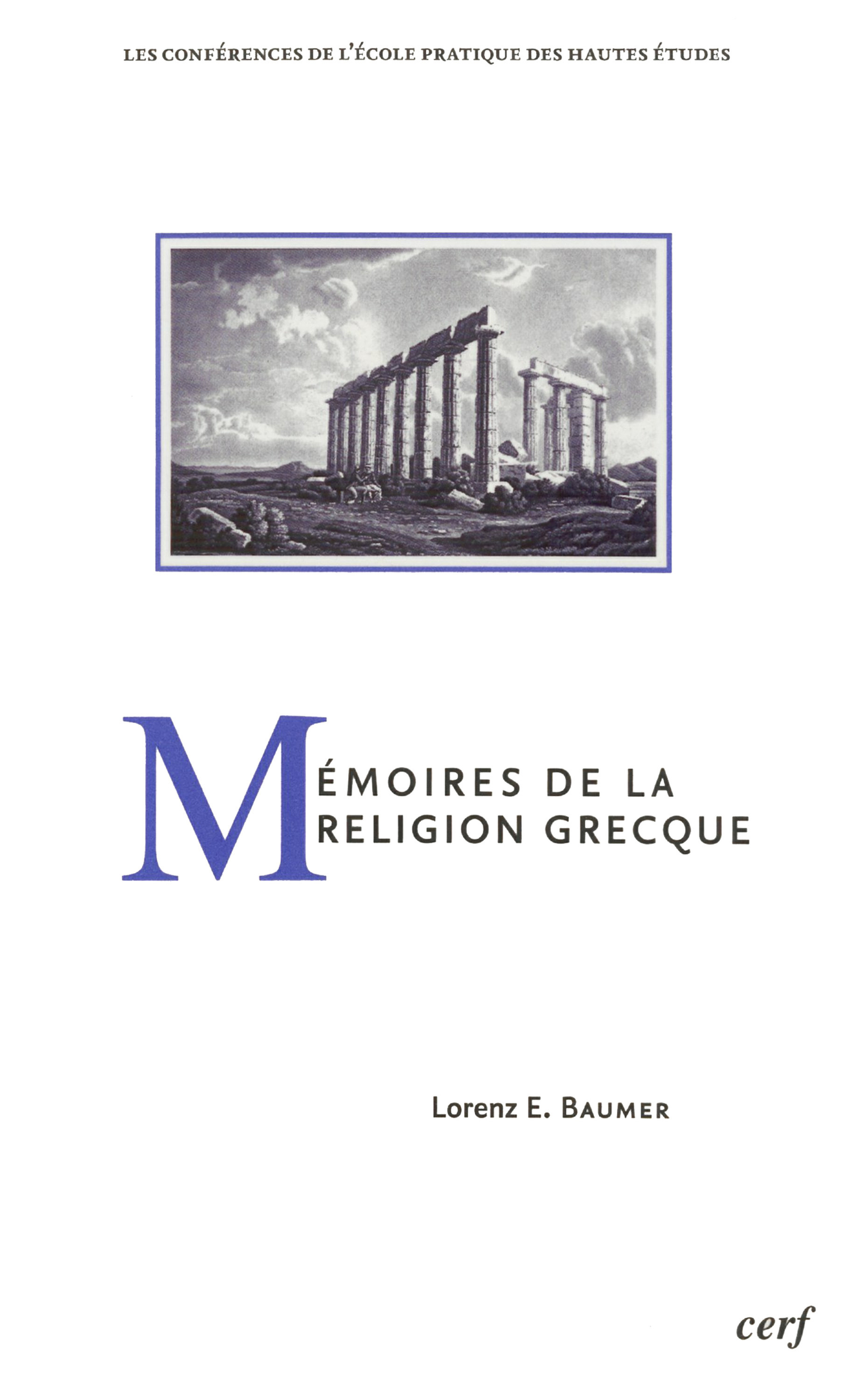 Couverture ebook de Mémoires de la religion grecque, de Lorenz e. Baumer