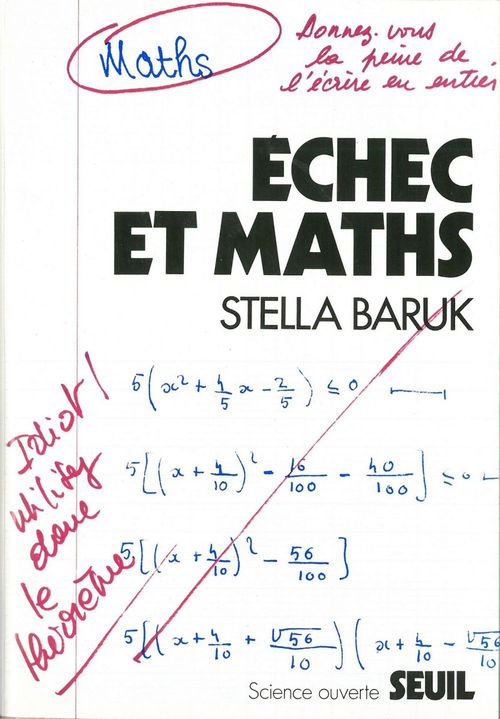 Couverture ebook de Echec et Maths, de Baruk Stella