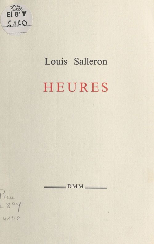 ebook cover of Heures, by Louis Salleron