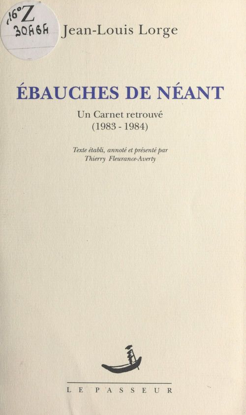 ebook cover of Ébauches de néant : un carnet retrouvé, 1983-1984, by Jean-Louis Lorge
