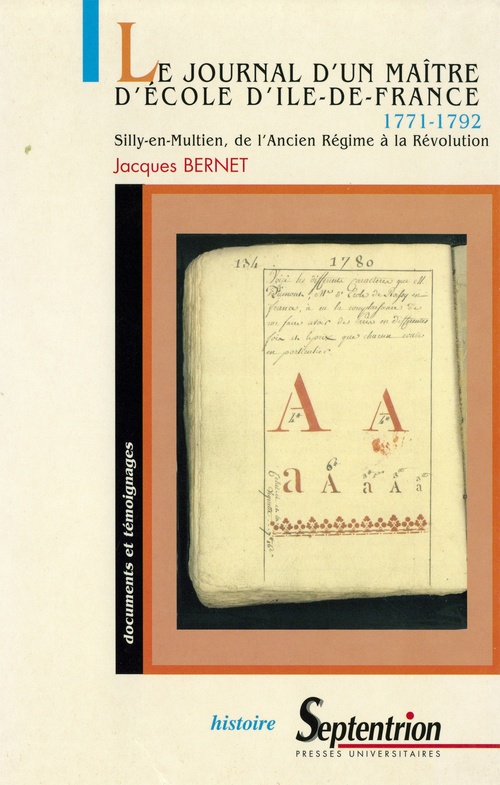 Couverture ebook de Journal d´un maître d´école d´Île-de-France (1771-1792), de Jacques Bernet