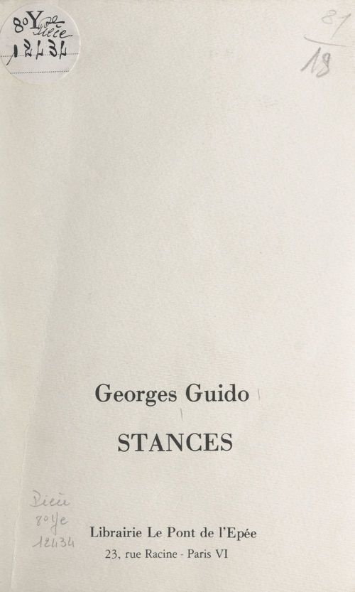 Couverture ebook de Stances, de Georges Guido