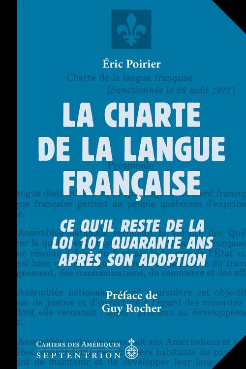 Couverture ebook de La charte de la langue française, de Poirier Eric