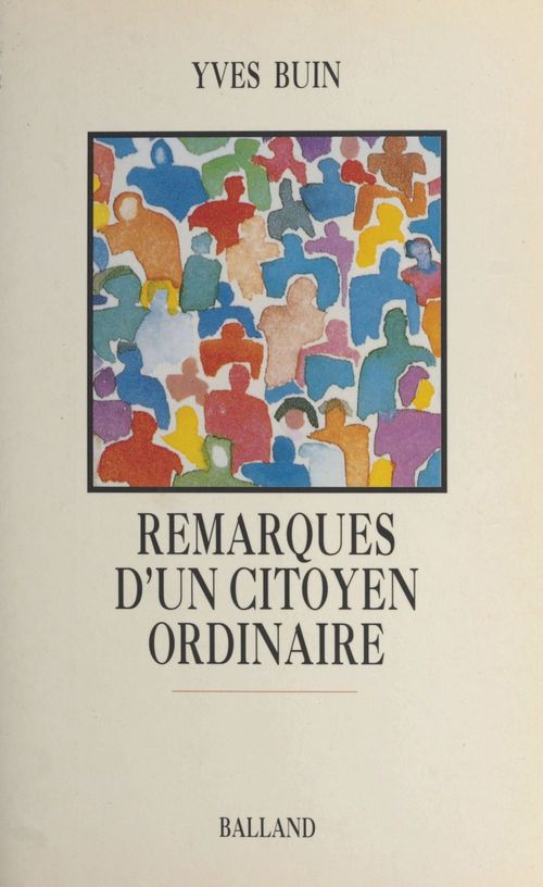 ebook cover of Remarques d'un citoyen ordinaire, by Yves Buin