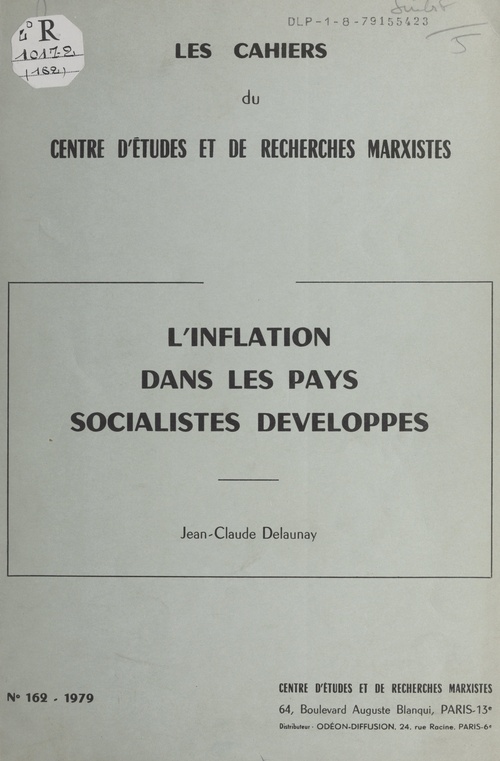 Couverture ebook de L'inflation dans les pays socialistes développés, de Jean-Claude Delaunay