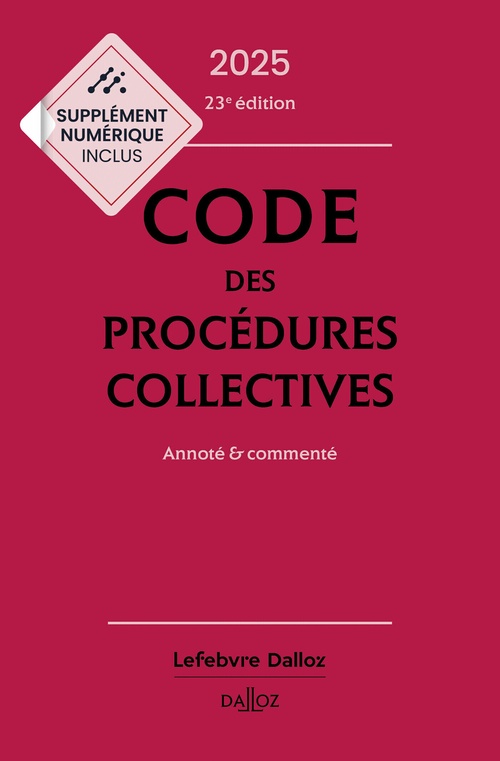 ebook cover of Code des procédures collectives 2025 23ed - Annoté & commenté, by Alain Lienhard, Pascal Pisoni