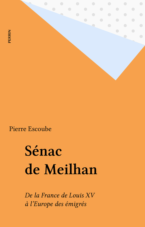 Couverture ebook de Sénac de Meilhan, de Escoube/P