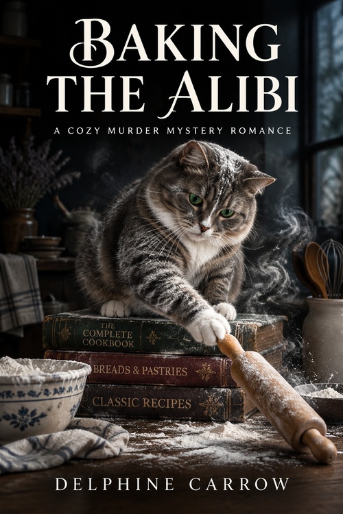 Couverture ebook de Baking the Alibi, de Delphine Carrow