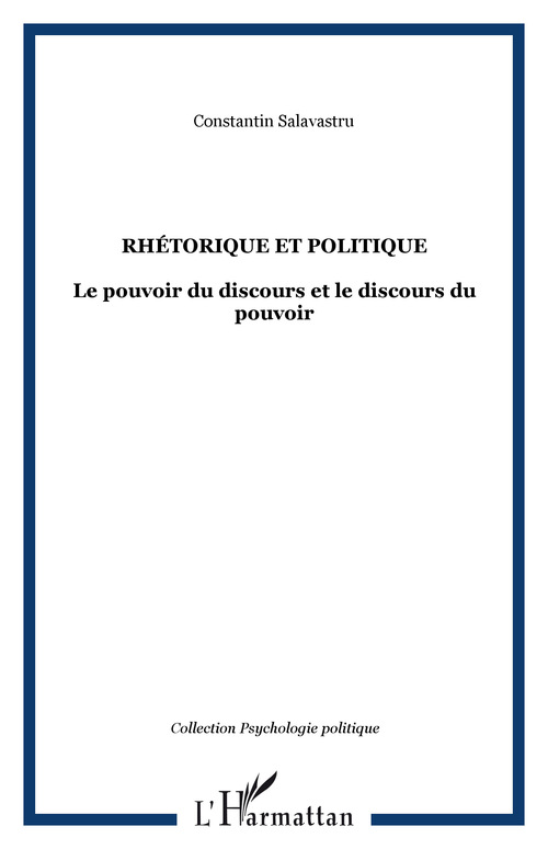 Couverture ebook de Rhétorique et politique, de Constantin Salavastru