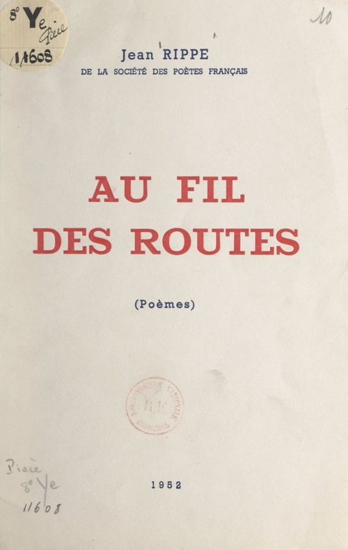 ebook cover of Au fil des routes, by Jean Rippe
