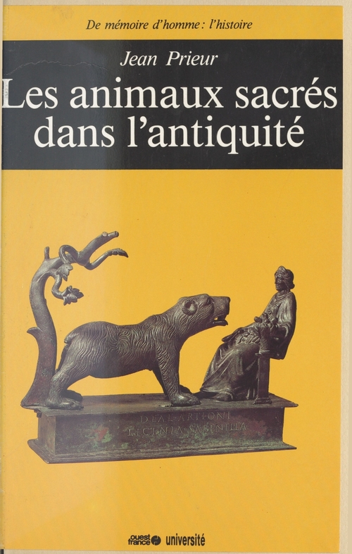 Couverture ebook de Les Animaux sacrés dans l'Antiquité, de Jean Prieur