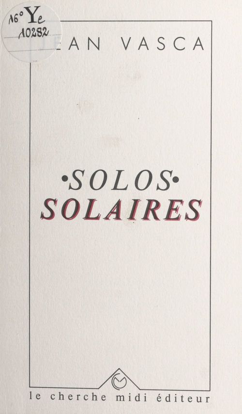Couverture ebook de Solos solaires, de Jean Vasca