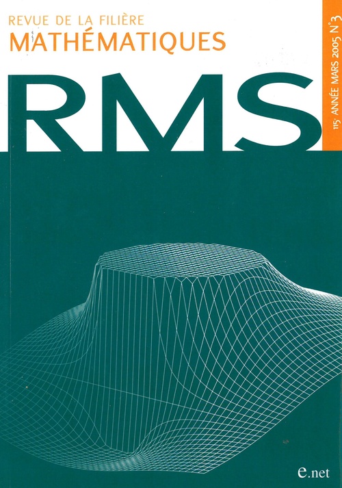 ebook cover of Revue de la filière mathématiques RMS 115-3, by