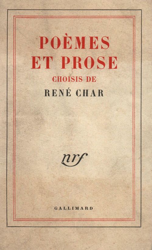 ebook cover of Poèmes et prose choisis, by René Char