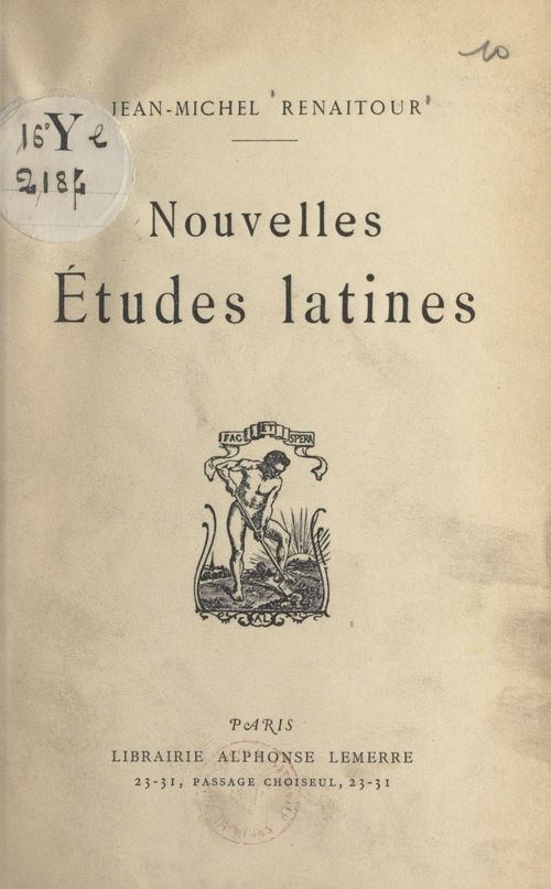 Couverture ebook de Nouvelles études latines, de Jean-Michel Renaitour