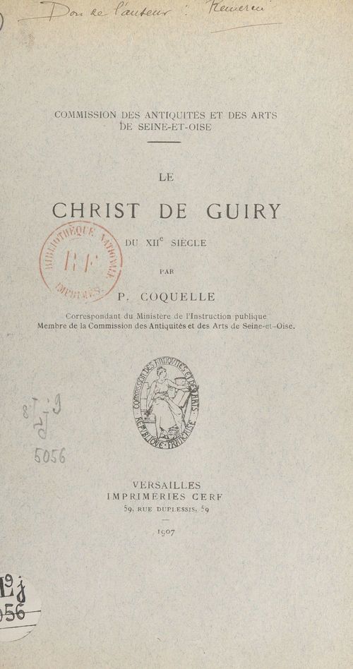 Couverture ebook de Le Christ de Guiry du XIIe siècle, de Pierre Coquelle