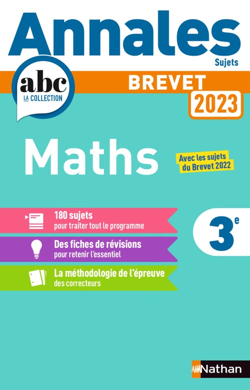 Couverture ebook de Annales Brevet 2023 - Maths NC, de Carole Feugère