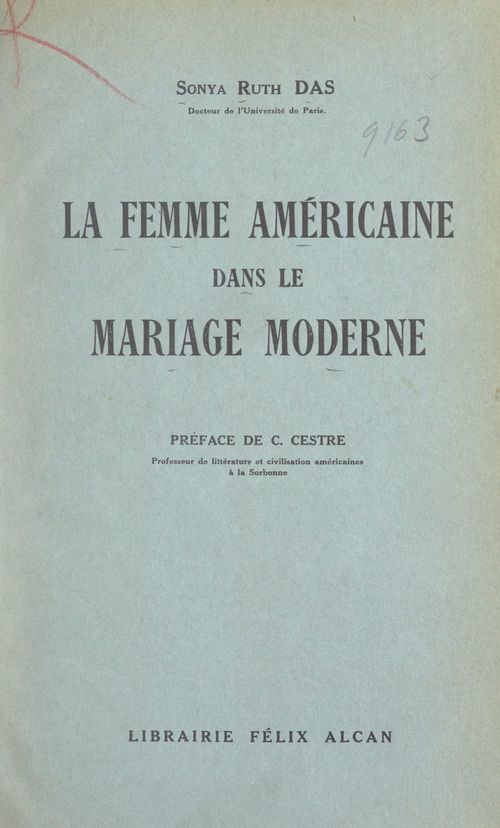 Couverture ebook de La femme américaine dans le mariage moderne, de Sonya Ruth Das