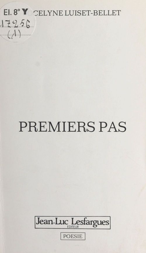 Couverture ebook de Premiers pas, de Jocelyne Luiset-Bellet