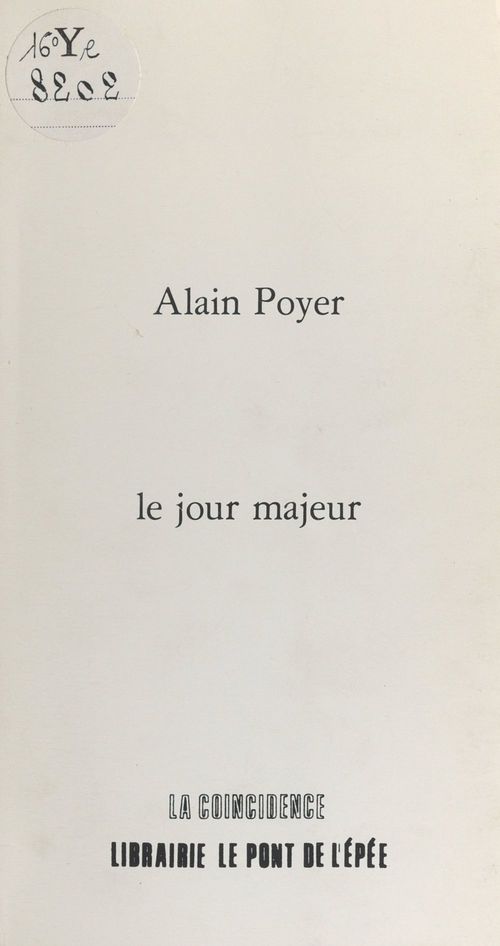 Couverture ebook de Le jour majeur, de Alain Poyer