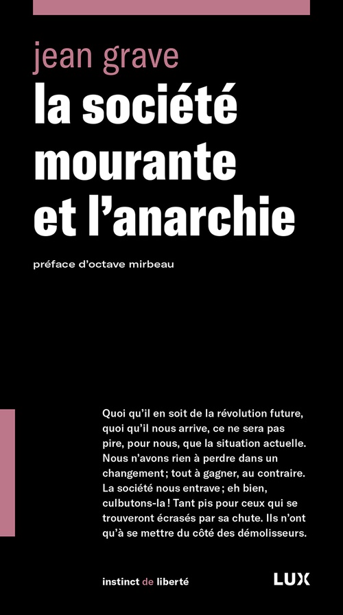 Couverture ebook de La société mourante et l'anarchie, de Jean Grave
