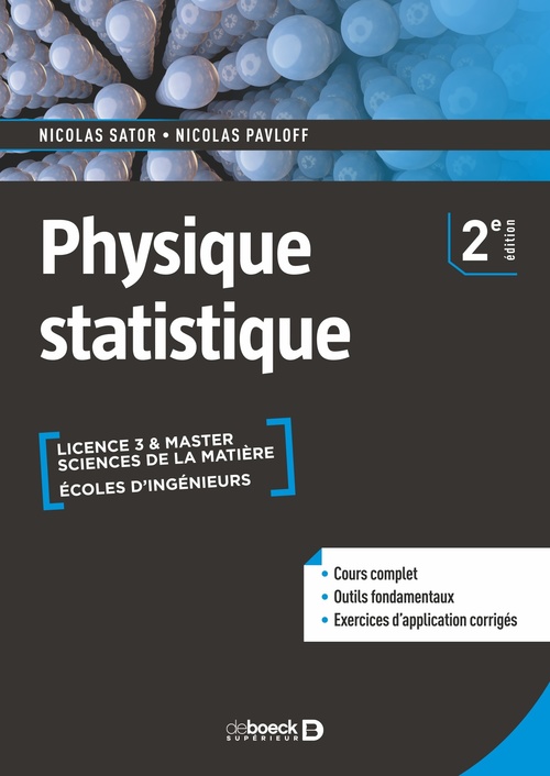 Couverture ebook de Physique statistique, de Nicolas Sator, Nicolas Pavloff