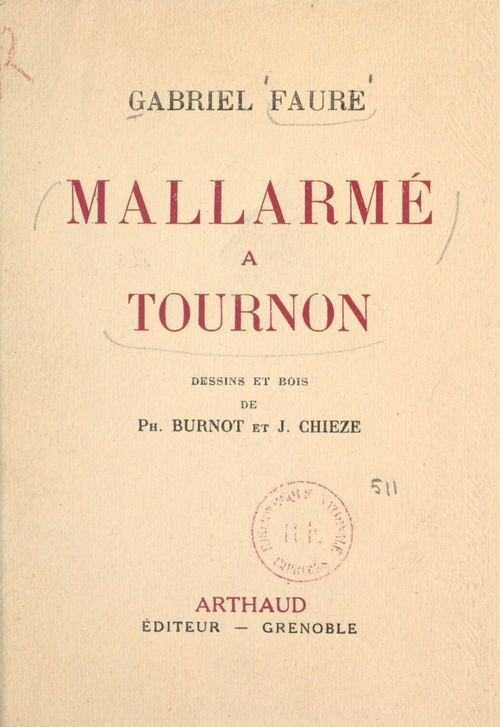 ebook cover of Mallarmé à Tournon, by Gabriel Fauré