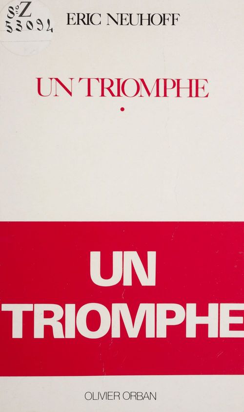 ebook cover of Un triomphe, by Éric Neuhoff