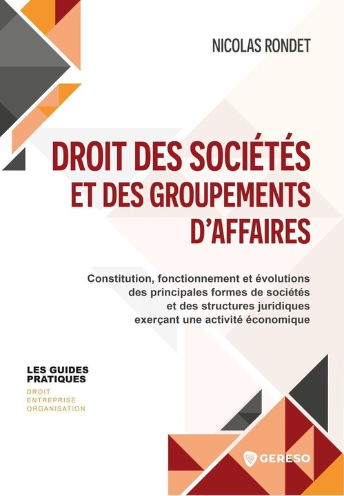 Couverture ebook de Droit des sociétés et des groupements d'affaires, de Nicolas RONDET