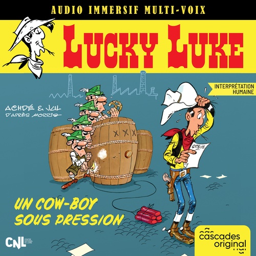 audiobook cover of Les Aventures de Lucky Luke d'après Morris - Tome 11 - Un cow-boy sous pression, by Jul