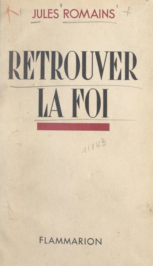 Couverture ebook de Retrouver la foi, de Jules Romains