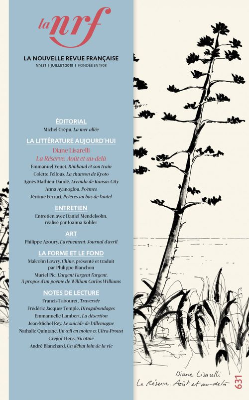 Couverture ebook de La Nouvelle Revue Française N° 631 (juil. 2018), de La Nouvelle Revue Francaise
