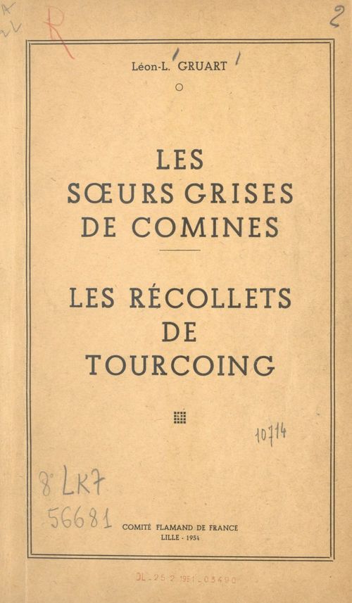 ebook cover of Les soeurs grises de Comines, by Leon-L. Gruart